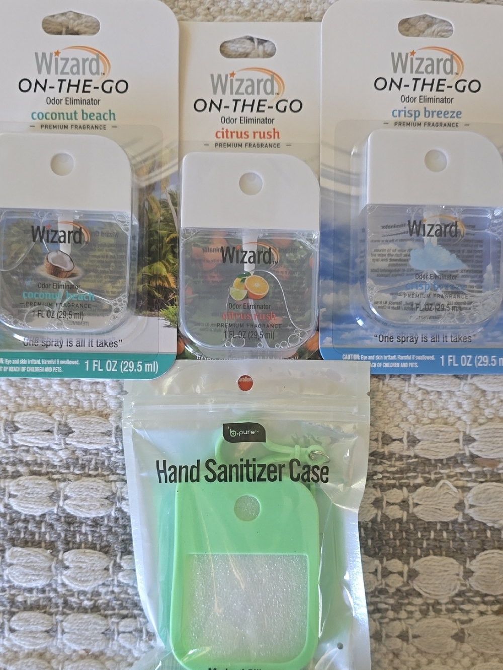 Wizard On-The-Go Odor Eliminator Trio - Crisp Breeze, Citrus Rush, Coconut Beach